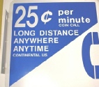 25 Cent Long Distance Payphone Sign