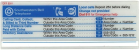 SBC Upper Payphone  Instruction Card