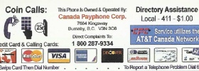  Payphone Instruction Card Payphone Insert